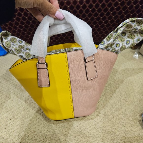 NEW Tori Burch - The McGraw Color-Block Mini Shopper Tote Handbag - Picture 2 of 8